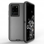 Heavy Duty Armor Robot Case for Samsung Galaxy S20 Ultra 6.9 inch (Black Black)